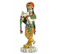 ESPLANADE Krishna Kishan Krishan Murti Idol Statue Sculpture - Resin - Multi-colour - 11" Inches