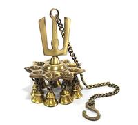 eSplanade Krishna Wall Hanging Brass Diya Oil Lamp with Bells Namah Design Diya Golden