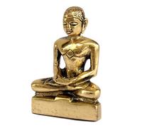 ESPLANADE Mahaveer Jain Mahavir Swami Murti Statue Idol Sculpture - Brass - 4" Inches - Golden | Vintage Statue for Home Décor & Office Décor Showpiece
