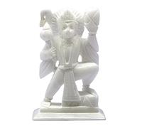ESPLANADE Marble Hanuman Anjaneya Pavan Putra Idol Murti Moorti Statue - White - 6.3" Inches