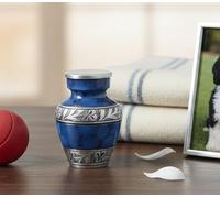 Esplanade Memorials Cremation Urn, Carved Blue