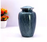 ESPLANADE Metal Cremation Urn Memorial Jar Pot Container | Full Size Printed Urn for Funeral Ashes Burial | Metal Urns | Grey - 10" Inches