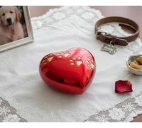 eSplanade Pet Cremation Memorials Brass Burial Urn, Red