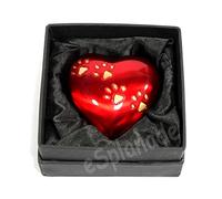 eSplanade Pet Cremation Memorials Container Jar Pot | Brass Metal Burial Urn | Keepsake for Dogs & Cats (Red in Box)