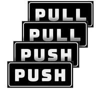 eSplanade Push Pull Door Decal Stickers Sign - Easy to Mount Weather Resistant Long Lasting Ink (Size 5" x 2")