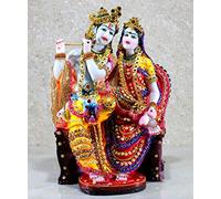 ESPLANADE Radha Krishna on Chair Kishan Murti Idol Statue Sculpture (12")
