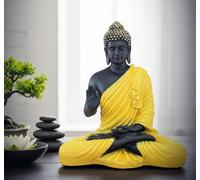 ESPLANADE Resin Meditating Buddha Showpiece | Home Decor | Idol Statue Figurine Murti | Tibetan Buddhist Statue - 14" Inches Height - Big Size