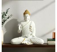 ESPLANADE Resin Meditating Buddha Showpiece | Idol Statue Figurine Murti | Tibetan Buddhist Statue - 14.5" Inches Height - Big Size | Home Decor