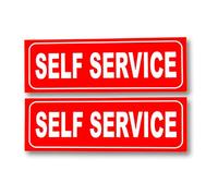 eSplanade Self Service Sign Sticker Decal - Easy to Mount Weather Resistant Long Lasting Ink Size (9" x 3")