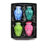 ESPLANADE Set of 4 Cremation urns Keepsake urns Memorial Container Jar Pot | Metal Urns | Burial Urns | Memorial Keepsake Urns (Spotted)