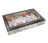 eSplanade Wooden Serving Trays - Set of 2 - Home Office Dining Table Multipurpose Serveware - 16" x 10" Inches - Multicolour