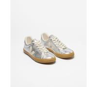 Esplar Logo Leather Trainers Silver-Coloured