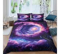 ESPLJQRYX 3D Print Soft Microfibre Galaxy painting Bedding Quilt Cover Easy Care Bedding Set with Pillow Cases Cosmic Style Quilt Cover Set All Season Soft for Boys Girls Kids Double（200x200cm）
