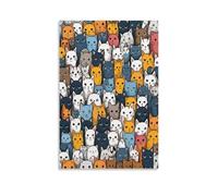 ESPLJQRYX CARTOON CAT Poster Artwork Giclee Canvas Prints Modern Canvas Wall Art Picture Wall Hanging for Office Gym Living Room Decor 20x30inch(50x75cm)