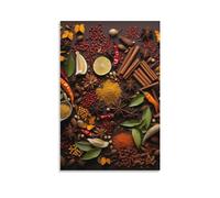 ESPLJQRYX Colourful Spices Poster Artwork Canvas Prints Picture Modern Canvas Wall Art Picture Wall Hanging for Bedroom Living Room Decor 20x30inch(50x75cm)