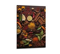 ESPLJQRYX Colourful Spices Wall Decor Poster Canvas Prints Picture Modern Canvas Wall Art Picture Wall Hanging for Bathroom Wall Decor 16x24inch(40x60cm)