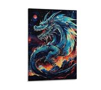 ESPLJQRYX Dragon Wall Decor Poster Canvas Prints Picture Modern Canvas Wall Art Picture Wall Hanging for Bathroom Wall Decor 12x18inch(30x45cm)