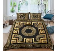 ESPLJQRYX Easy Care 3D Microfiber Ancient patterns Duvet Cover Breathable Bedding Sets with Pillowcases Greek revival style Bed Quilt Cover All Season Soft for Home Decoration Single（140x200cm）