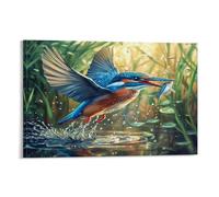 ESPLJQRYX Kingfisher Poster Artwork Canvas Prints Picture Modern Wall Art Picture Wall Hanging for Office Gym Living Room Decor 12x18inch(30x45cm)