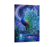 ESPLJQRYX Peacock Poster Artwork Giclee Canvas Prints Modern Wall Art Picture Wall Hanging for Living Room Home Decorations 20x30inch(50x75cm)