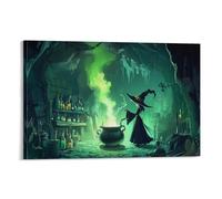 ESPLJQRYX Witch Wall Decor Poster Canvas Prints Picture Modern Canvas Wall Art Picture Wall Hanging for Bathroom Wall Decor 12x18inch(30x45cm)