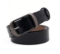 ESPOFY Women's Belt Genuine Leather Belt with Single Prong Alloy Buckle Black 45inch (115cm)