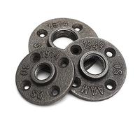 EsportsMJJ 1/2 3/4 or 1 Inch Reinforced Black Flange Iron Pipe Floor Fitting Plumbing Threaded Flange -1/2 Inch