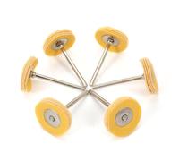 EsportsMJJ 10pcs Yellow PU Leather Buffing Pads, 25mm, 4-Layer Polishing Wheel with 3mm Shank