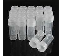 EsportsMJJ 20Pcs 5ml Chemistry Plastic Test Tube Vials with Seal Caps Pack Container