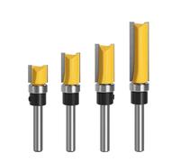 EsportsMJJ 4PCS 1/4" Shank Pattern Bit Flush Trim Bit Straight Bit With Bering Hinge Mortising Router Bit Wood Trimmer Cutter