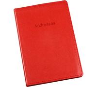 Esposti Large Address Book | 360 Spaces | Address Books with Alphabetical Index | Notes, Special Occasion & Dates Sections | Soft Faux Leather Stitched Cover | Red | 131 x 196 mm