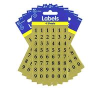 Esposti Multi Purpose Numbers Stickers - Self Adhesive - Black with Gold Background - 7mm - 10 Packs Containing 2160 Sticky Numbers