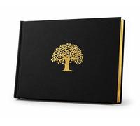 Esposti Tree of Life | Funeral Condolence book | Informal Lined Inner Pages | Boxed | Black | Size 218 x 160mm