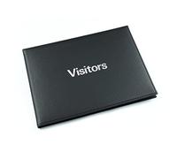 Esposti Visitors & Guest Book Leather Feel - 600 entries - Black - (Size 26.5cm x 19.5cm)