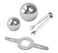 Espresso Ball Chiller - Metal Spheres Beverage Cooling Kit, Non Diluting Liquor Rocks, Extraction Stand and Ice Tongs | Heavy Duty Coffee Chilling Device for Whiskey Bourbon Pub Lounge Home Kitchen