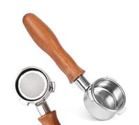 Espresso Bottomless Portafilter 54mm, 54mm Bottomless Portafilter with Stainless Steel Filter Basket Solid Wood Handle | Compatible with Breville Barista Series 500-880