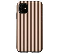 Espresso Brown Cream Stripes Retro Coffee Autumn Aesthetic Case for iPhone 11