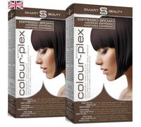 Espresso Brown Hair Dye Permanent with Plex Hair Care, Grey Hair Coverage Hair dye kit, Warm Brown Permanent Hair Colour for women and men, Cruelty-Free Vegan Hair Dye by Smart Beauty (pack of 2)