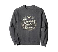 Espresso Cocktail Queen: Royalty of Caffeinated Mixology Sweatshirt, Adult Unisex, Dark Heather Grey, XXL