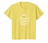 Espresso Cocktail Queen: Royalty of Caffeinated Mixology T-Shirt, Kids, Lemon, 12 Years