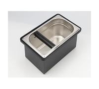 Espresso Coffee Knock Box, Large Coffee Coffee Grounds Knock Box Container Coffee Machine Accessories, Stainless Steel Coffee Bin Grind Knock Out Box with Removable Knock Bar and Non Slip Base