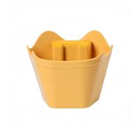 Espresso Coffee Knock Box with Noise Dampening ABS Plastic, Anti Slip Pads for Stability, Compact and Curved Design to Prevent Spills During Coffee Grounds Disposal (Yellow)