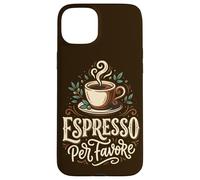 Espresso Coffee Lover Barista Caffeine Italian Phrase Case for iPhone 15 Plus