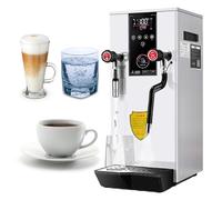 Espresso Coffee Milk Frother, 12L Electric Milk Frothing Machine with LED Display for Cafe Coffee and Tea Shops, Steam Boiler, Multi-Purpose Black