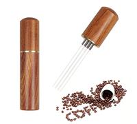 Espresso Coffee Stirrer,Portable Espresso Distribution Tools,6 Needles Natural Wood Handle and Stand (Rosewood)