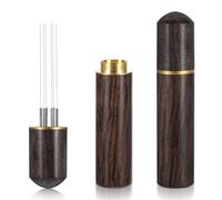 Espresso Coffee Stirrer Tool,6 Needles Coffee Stirrers,Espresso Accessories Coffees Needle with Natural Wood Handle and Stand,Professional Barista Hand Needle Type Distribution Tool,0.3 mm Needles