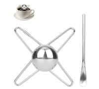 Espresso Cooling Ball Kit with Spoon, Reusable Stainless Steel Ice Coffee Frozen Ball Espresso Cooling Tool for Iced Coffee Bourbon Scotch & Cocktails