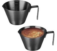 Espresso Cups, 2 Pack Stainless Steel Espresso Measuring Cup with Scale Marking & Eagle Mouth, 3 Scale, 100ML Espresso Milk Frothing Pitcher Coffee Accessories Milk Frothing Pitcher