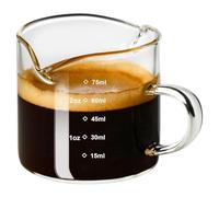 Espresso Cups, Expresso Coffee Cup with Handle, Espresso Shot Glass with Measurement, Double Spout Espresso Glasses with V-Shaped Spout, Coffee Measuring Cup for Coffee Milk Juice Liquid Home Barista