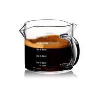 Espresso Cups with Handle - Glass Espresso Measuring Shot Glass with Double V-Spout, Precision Coffee & Milk Measuring Cup for Coffee, Juice, and Liquid - Durable, Clear, Easy Pour
